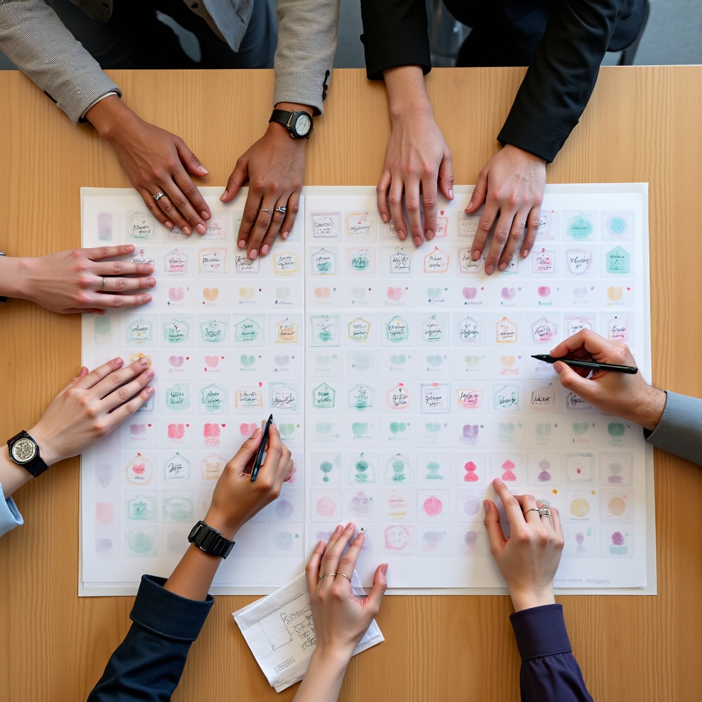 Team scoring and evaluating ideas using structured framework