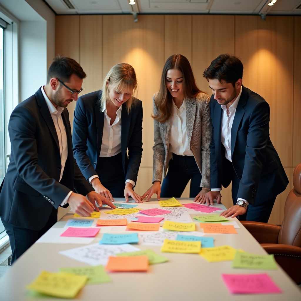 Team workshop transforming ideas into actionable plans